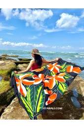 Hand Painted Floral Sarong in Black color